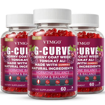 Maca & Saw Palmetto Women's Curve Gummies — Natural Body Enhancement with Tribulus Terrestris & L-Arginine | Rounder & Volumized Figure Support | Grape Flavor | 60 Count