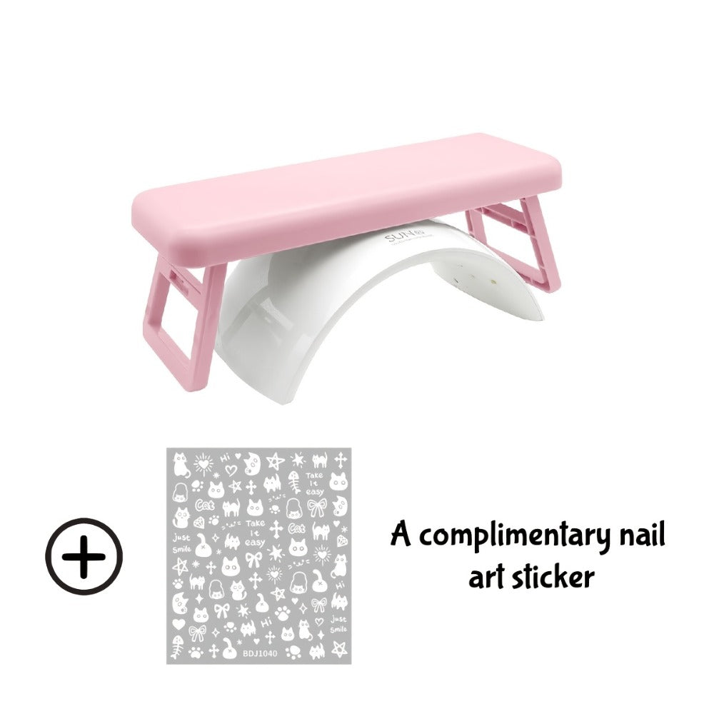 1pc Folding Nail Armrest, Nail Technician Hand Support - Salon Wrist Bracket - Nail Pillow - Nail Pillow Armrest - Portable Scaffold - Nail Station Essentials