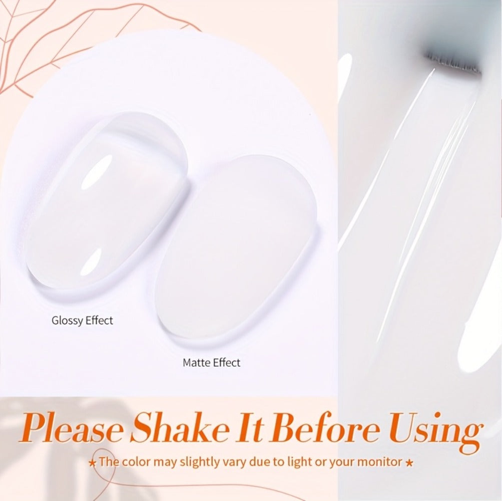 BORN PRETTY Milky White Jelly Nude Gel Nail Polish 0.34oz White Translucent Soak Off Gel Vernis Semi Permanent Need Light