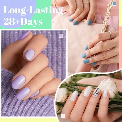 Gel Nail Polish Kit 61Pcs with UV Light 40 Colors Complete Starter Set Base Coat Top Coat Manicure Tools All-in-One Nail Art Kit for Beginners Home Salon Gift for Women