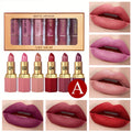 Set of 6 Velvet Lipstick Glosses, Durable And Easy to Use, Lip Balm with Long-Lasting Hydration, Smooth End, Vibrant Fruity Shades for Every Skin Tone, Perfect for Everyday Makeup, Effortless Application, Shiny Appearance