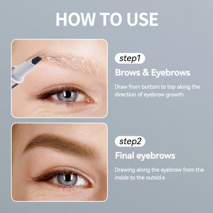 Fluffy Eyebrow Pen Quick-Dry Waterproof Long-Lasting - Natural Wild Brow Look Instant Shape Sweat & Fade Resistant Portable Brow Pen for Travel Festival Party