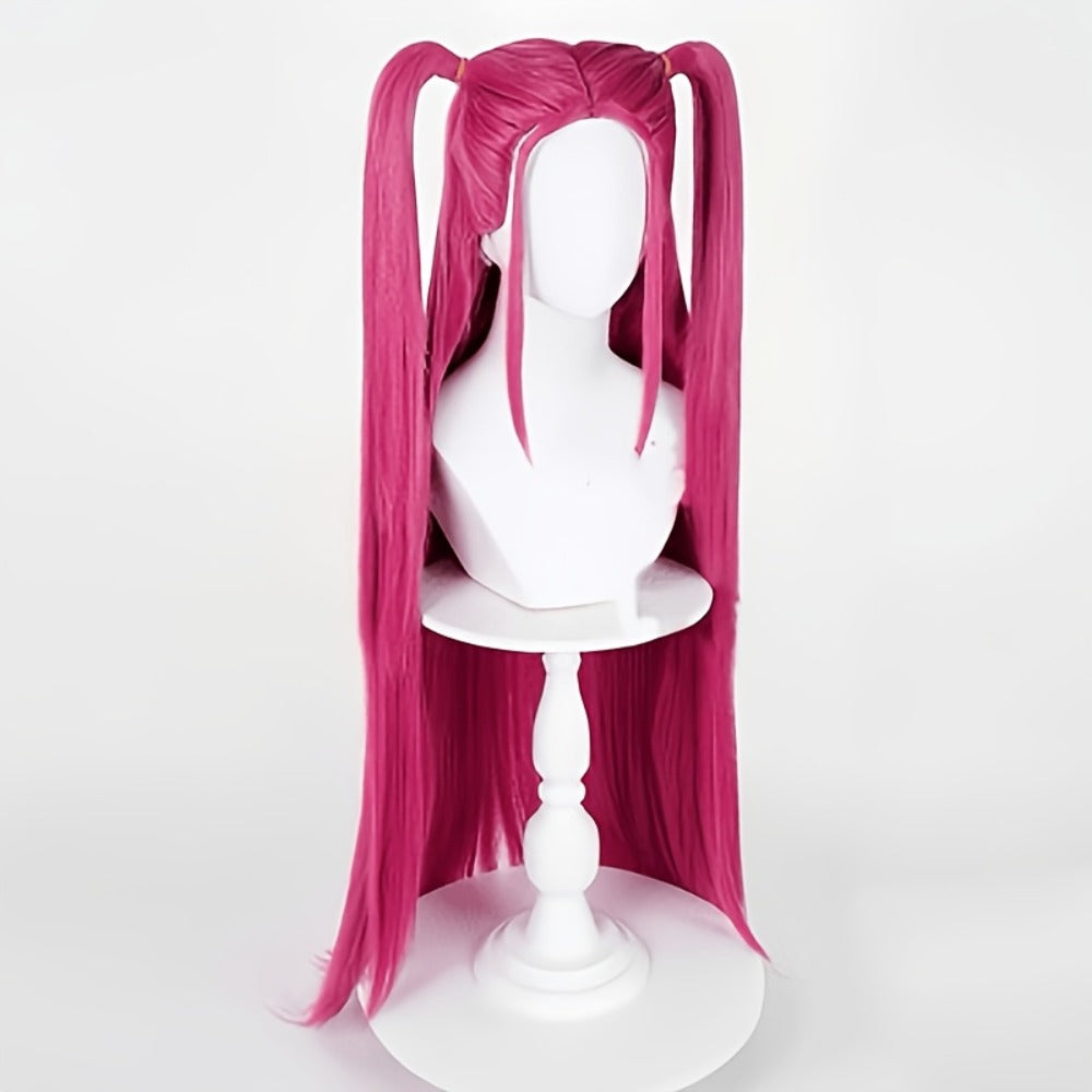 K-Pop Cosplay Wig Long Straight 30 Inch – Korean Idol Costume Hair for Halloween, Anime & K-Drama Character Dress Up, Rose Red, Purple, Black Purple Colors for Women & Girls