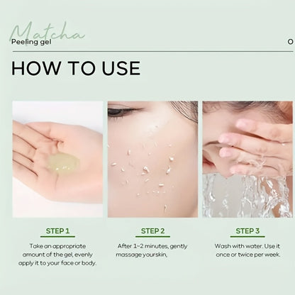 Matcha Peeling Gel Face Scrub Tea Tree Salicylic Acid Exfoliating Moisturizing Alcohol Free All Skin Types Facial Exfoliator 60g 2pcs