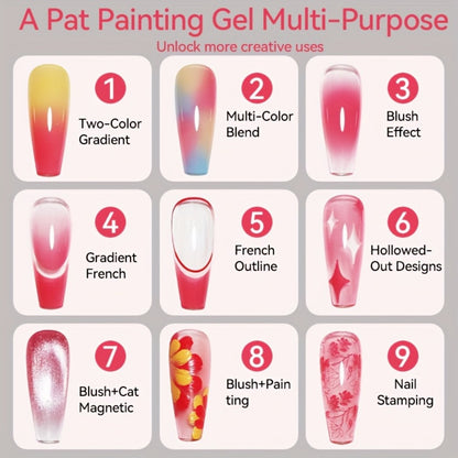 Ombre Gel Nail Polish 4-in-1 Set 3pcs — Easy Gradient Pat Gel for French Manicure, Nail Stamping, Painting & Powder Art | UR SUGAR Solid Varnish Gel