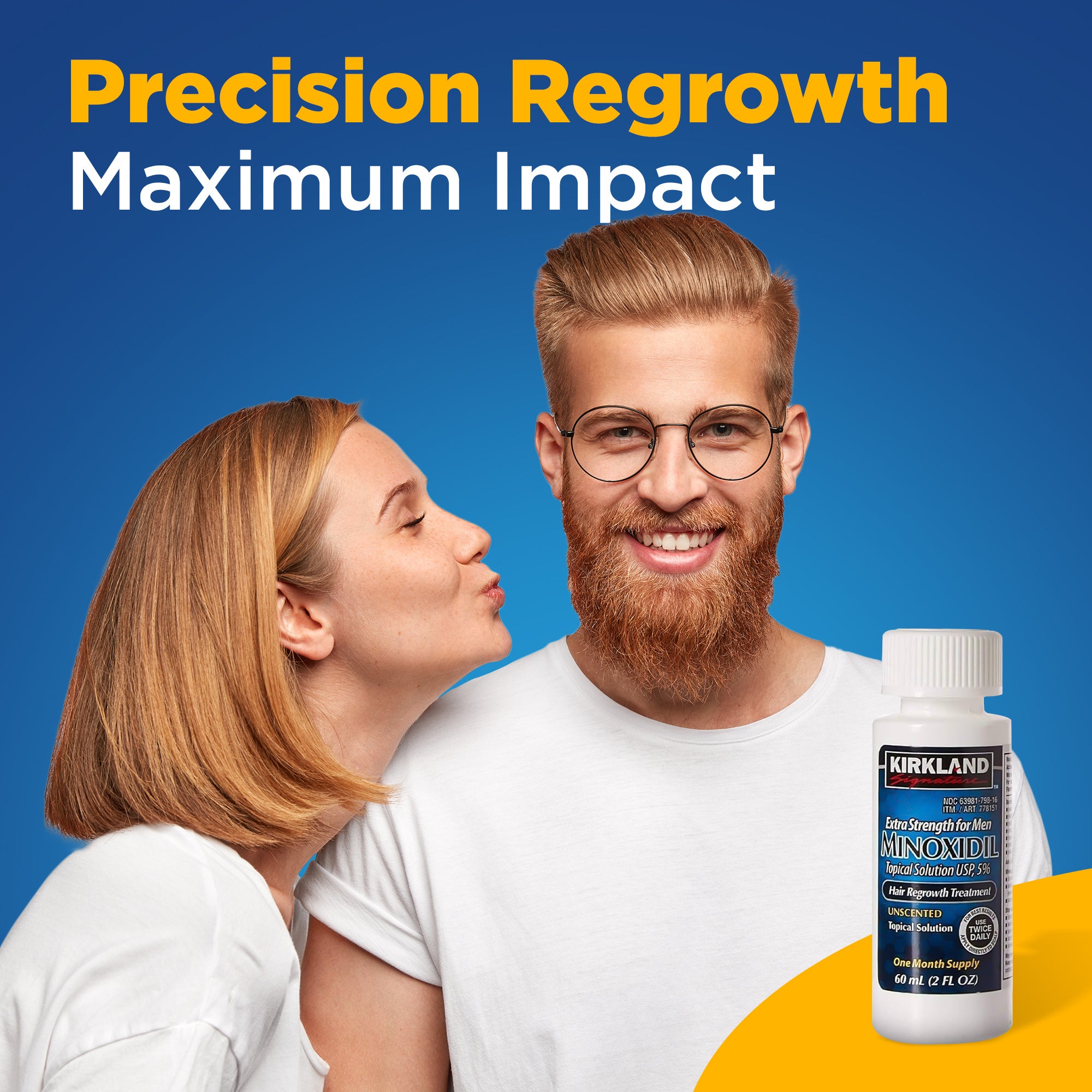 Kirkland Signature Minoxidil Liquid Extra Strength Hair Loss Regrowth Treatment for Men, 5% Topical Solution for Hair Growth