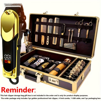 Professional Hair Clipper Set for Men - Adjustable Alloy Blade USB Rechargeable Cordless Trimmer for Home, Salon & Travel, Gift for Husband Boyfriend Father