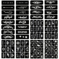 12 Sheets Temporary Tattoo Stencils Set for DIY Body Art, Unisex Hollow Design Templates with Various Patterns for Arm, Ankle, Behind Ear, Waterproof Juice Paste Freehand Ink - Creative Home Tattoo Project, Oblong Shape (Ink Not Included)