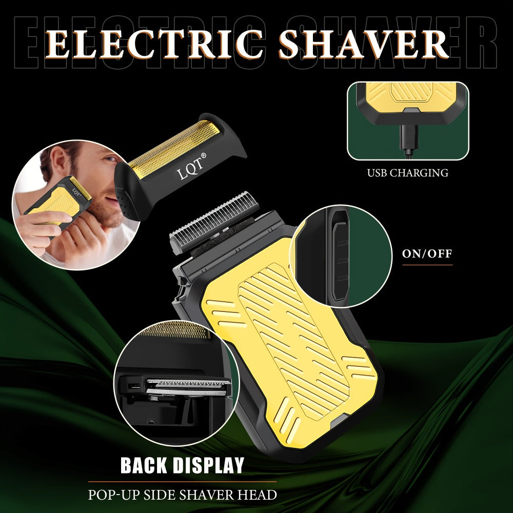 LQT 2/3pcs Men's Professional Hair Clipper, Cordless Men's Hair Trimmer, Electric Shaver, Hair Cutter with LED Display, Gift Box Packaging - Perfect Father's Day Gif