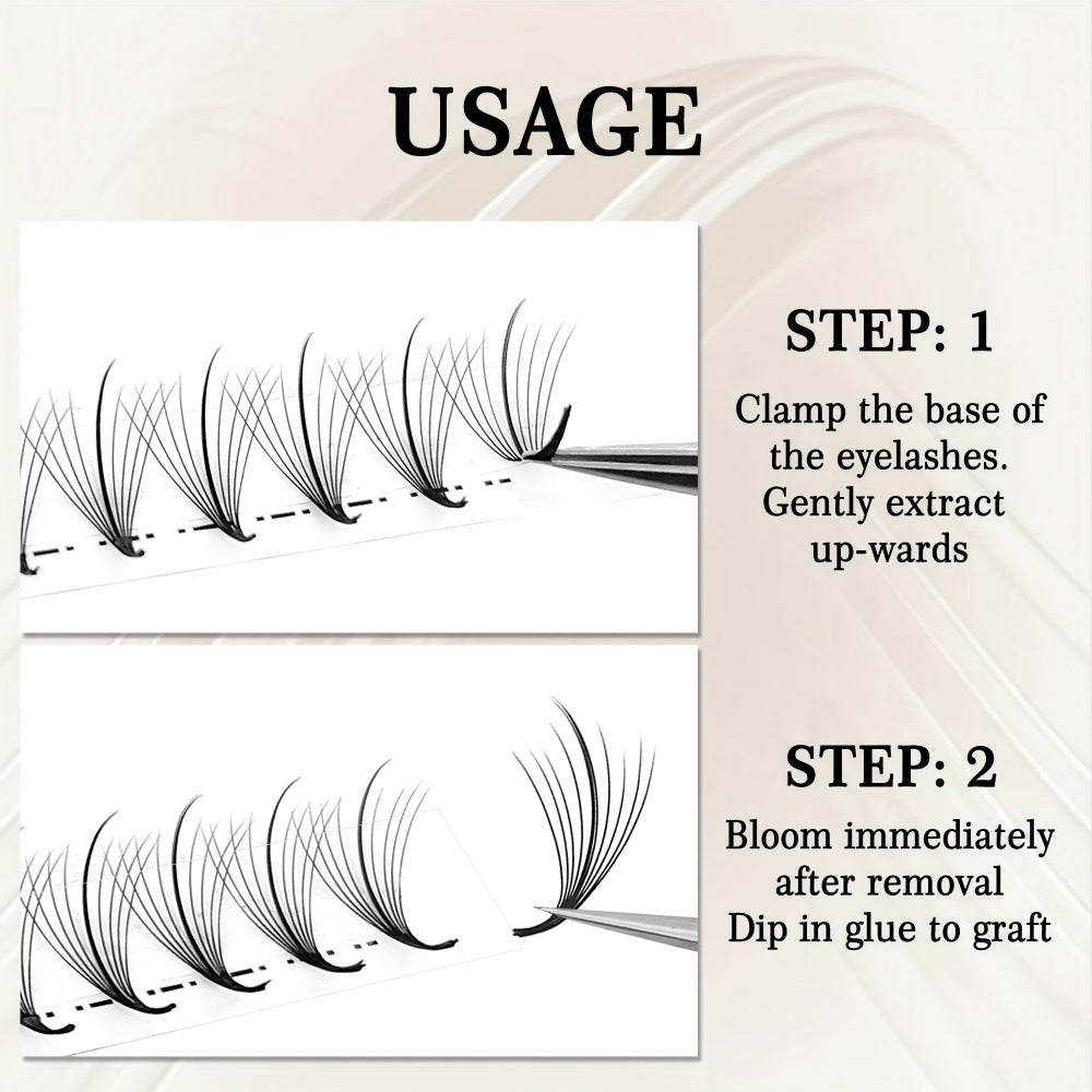 CoMango 120Fans Premade Wispy Fan Lashes - 5D/7D/9D Volume, Individual Sandwich Faux Mink Spike Stem, Fluffy Pointy Base, Natural Look, Options for Beginners, Beginner Eyelash Extensions, Fluffy Lash Extensions, Curlable Lashes Durable Adhesive