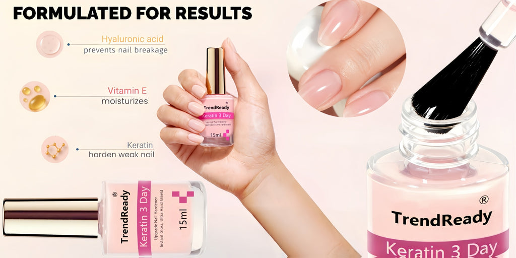 Nail Strengthener for Weak Nails: 4-In-1 Natural Nail Protein Hardener Extra Strong And Growth - Long-Lasting And Fast-Drying Polish for Weak, Splitting, And Brittle Nails