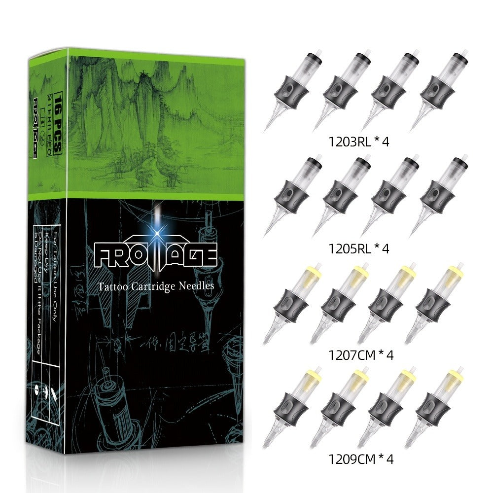 16pcs Froinage Tattoo Cartridge Needles, Mixed Models, High Transparency Needle Tips, Secure Assembly, Adjustable Needle Threading, Unscented, with Ideal for Artists and Beginners for Various Tattoo Needs