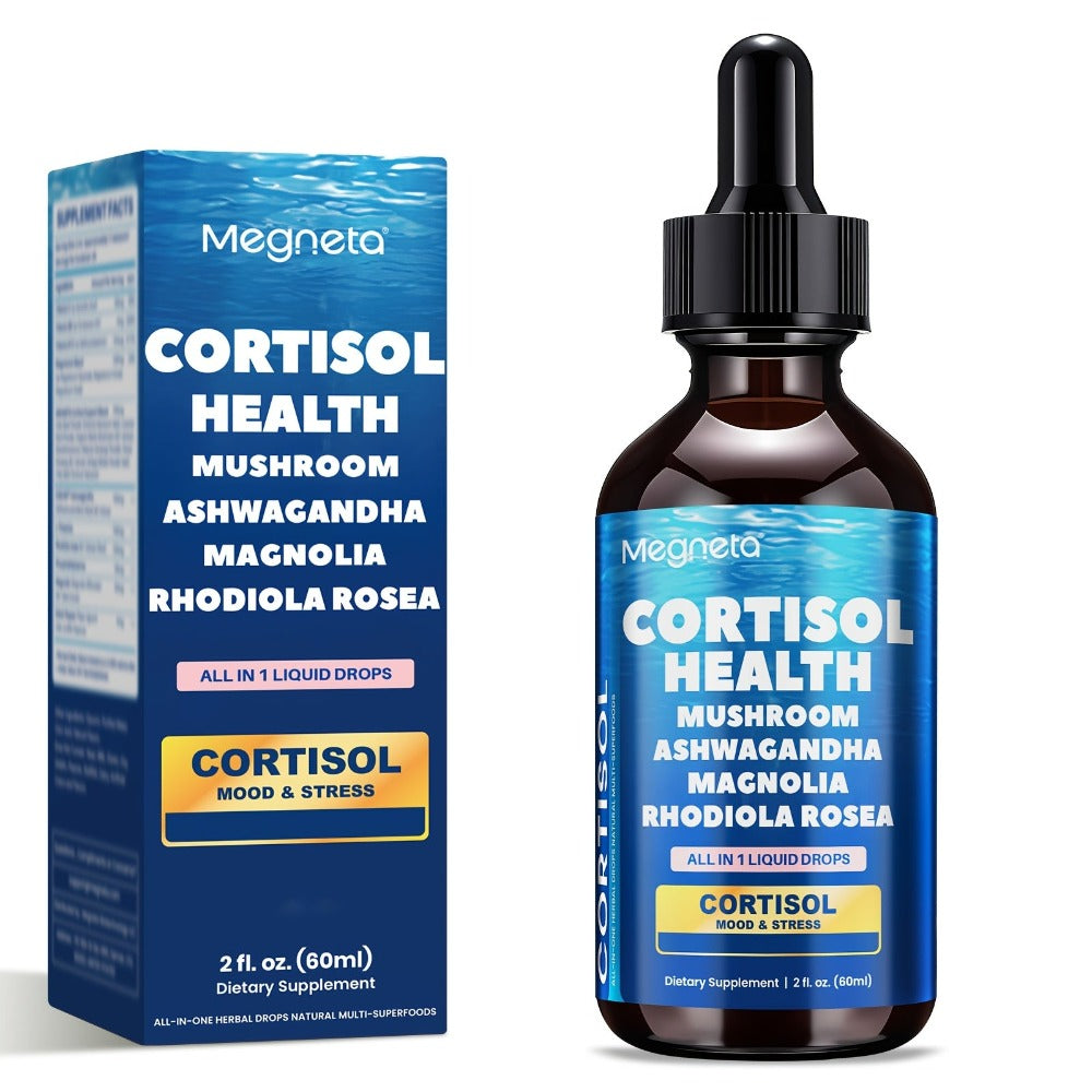Cortisol Liquid Drops- Stress Eating/ Cortisol Belly/ Emotional Management-with Magnesium Glycinate & KSM-66 Ashwagandha & L-Theanine & Natural Herbal- Sublingual Drops-99% Absorption(2fl. Oz./ 2.03oz)
