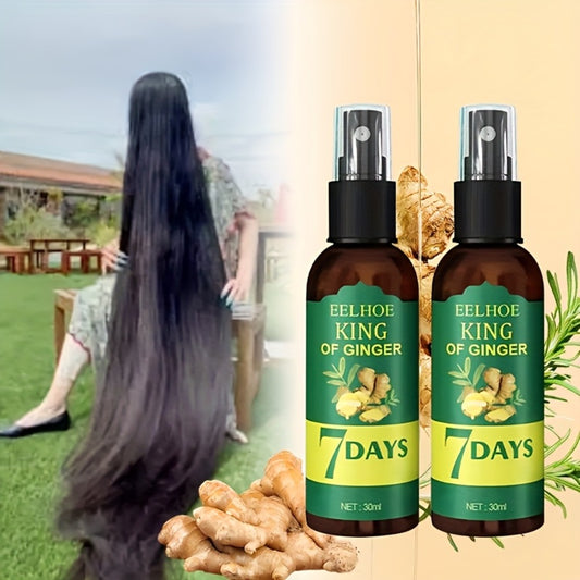 2 Bottles Of Ginger Hair Oil And Biotin Hair Serum, Suitable for All Hair Types, 7-day Ginger Nourishing Massage, Moisturizing And Hair Care, A Perfect Valentine's Day And Mother's Day Gift for Both Men And Women