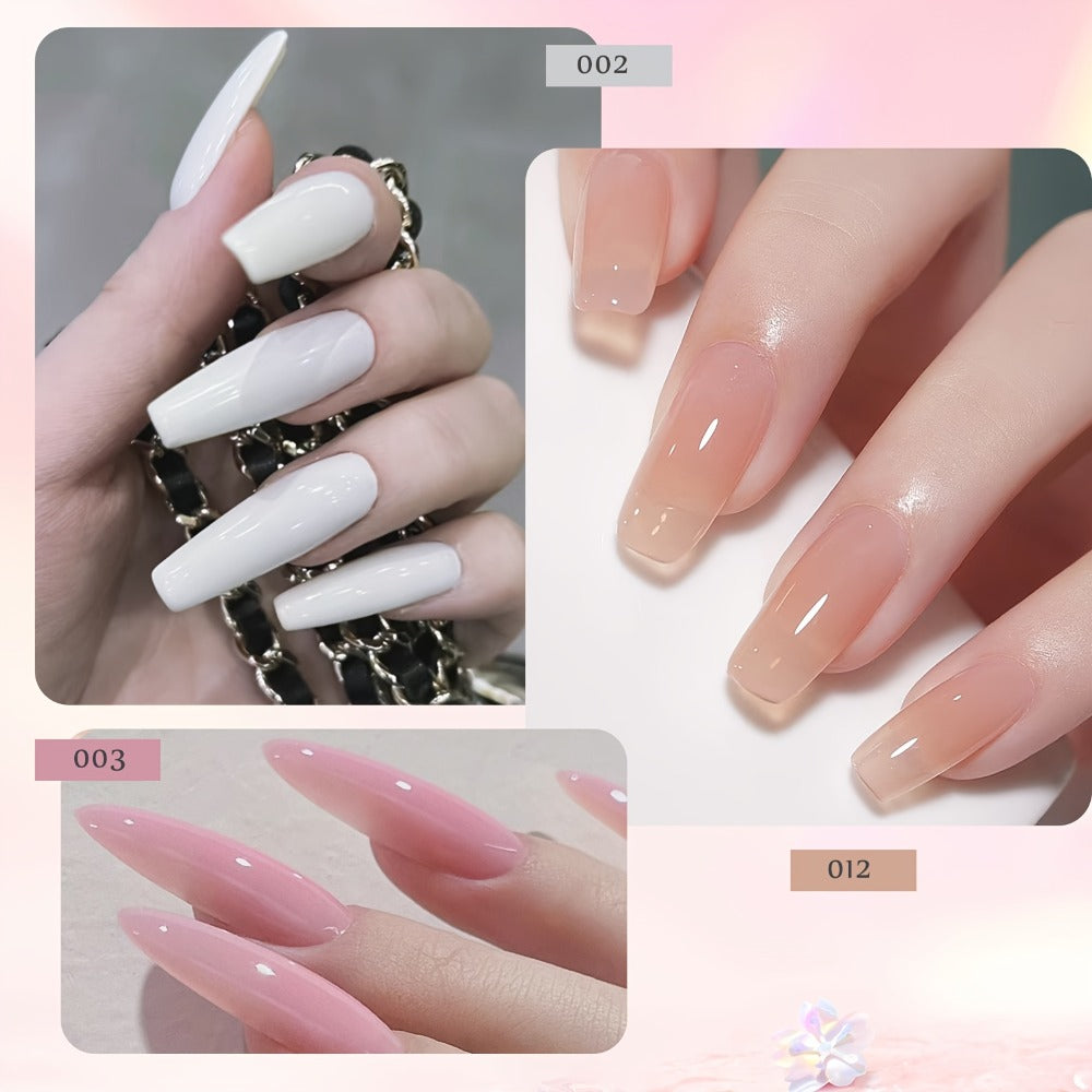 12pcs Polyester Stretch Gel Manicure Set, Polyester with Mini Nail Light, Bicolor, Synovial Fluid Base Coat Polyester Gel Finger Kit Base Coat Polyester Gel Finger Sleeve